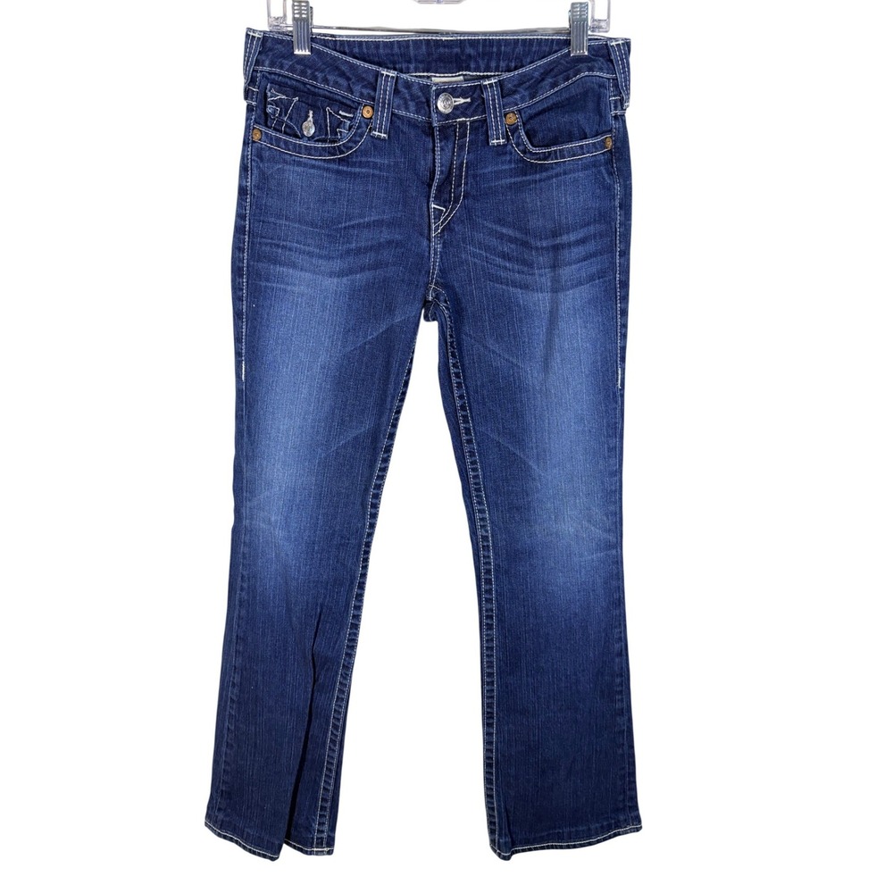 True Religion Becky Jeans Womens 30 Excellent Bootcut Big T Stitching‎